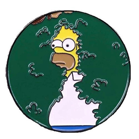 Homer Simpson Hiding in Bush Meme Enamel Pin Funny The Simpsons Brooch Badge - Picture 1 of 6